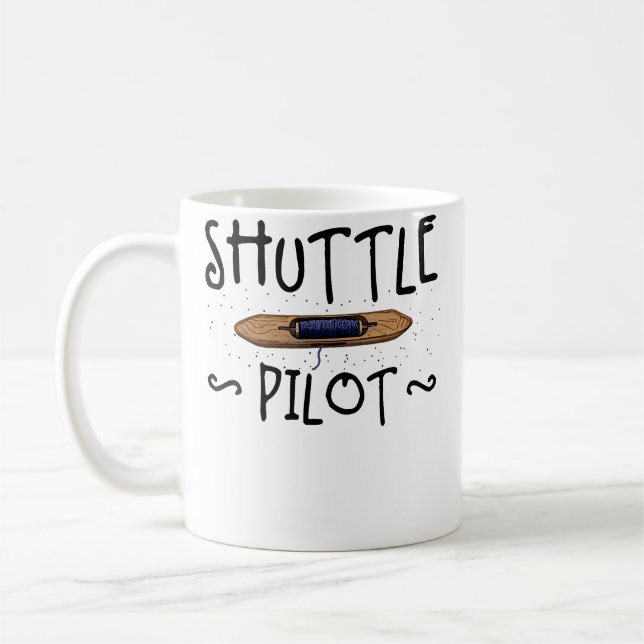 Caneca De Café Shuttle Pilot Hand Weaving Knitting Crocheting Wea (Esquerda)