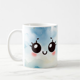 Caneca De Café Shy Smile Watercolor Emogi