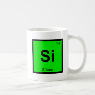 Caneca De Café Si - Símbolo de Mesa periódica da química do silíc