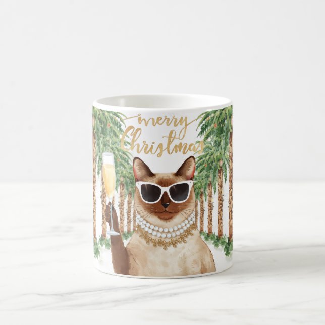Caneca De Café Siamese Cat Christmas California themed (Centro)