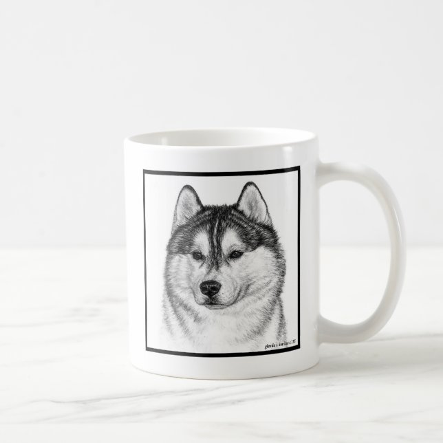 Caneca De Café Siberian Husky Art de Glenda S. Harlan (Direita)