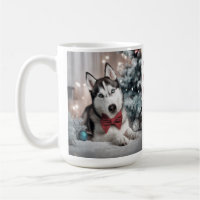 Siberian Husky Christmas Mug