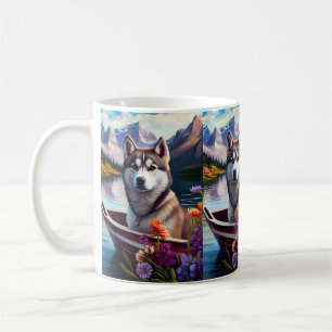 Caneca De Café Siberian Husky em um remo: Uma aventura cética