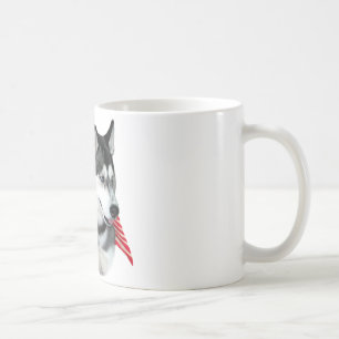 Caneca De Café Siberian Husky Flag