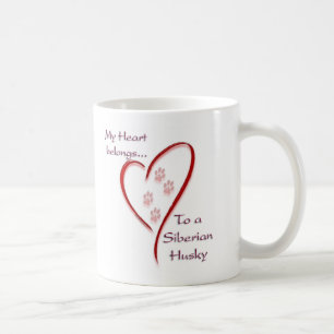 Caneca De Café Siberian Husky Hearts Pertence
