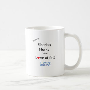 Caneca De Café Siberian Husky Lick Design