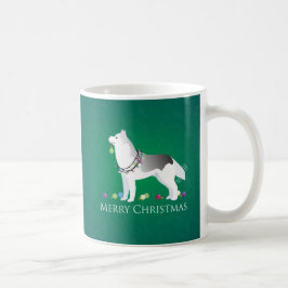 Caneca De Café Siberian Husky Merry Christmas Design