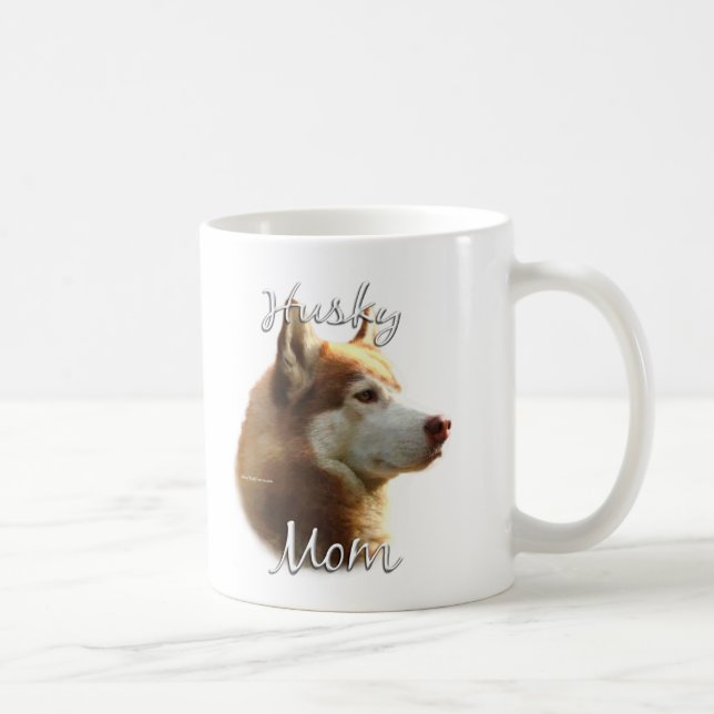 Caneca De Café Siberian Husky (vermelho) Mãe 2 (Direita)