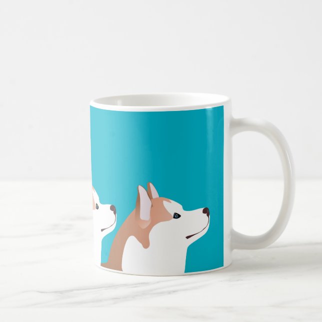 Caneca De Café Siberian Husky - Vermelho - Modelo de Raça (Direita)