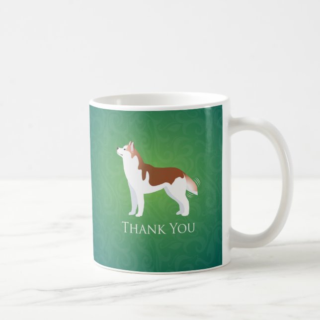 Caneca De Café Siberian Husky - Vermelho - Obrigado Design (Direita)