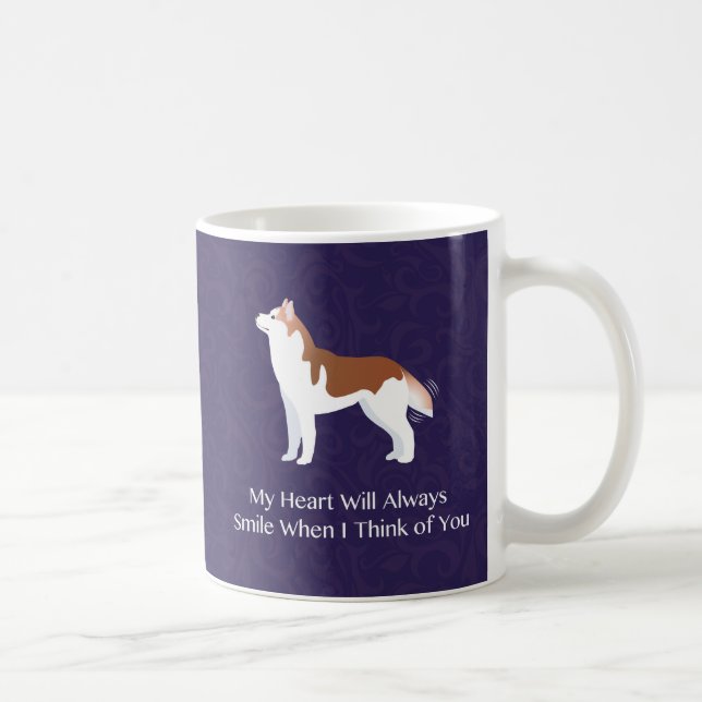 Caneca De Café Siberian Husky - Vermelho - Pensando em você Desig (Direita)