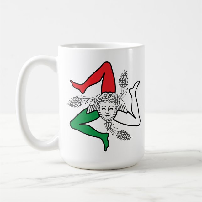 Caneca De Café Sicilian Trinacria Medusa Design (Esquerda)