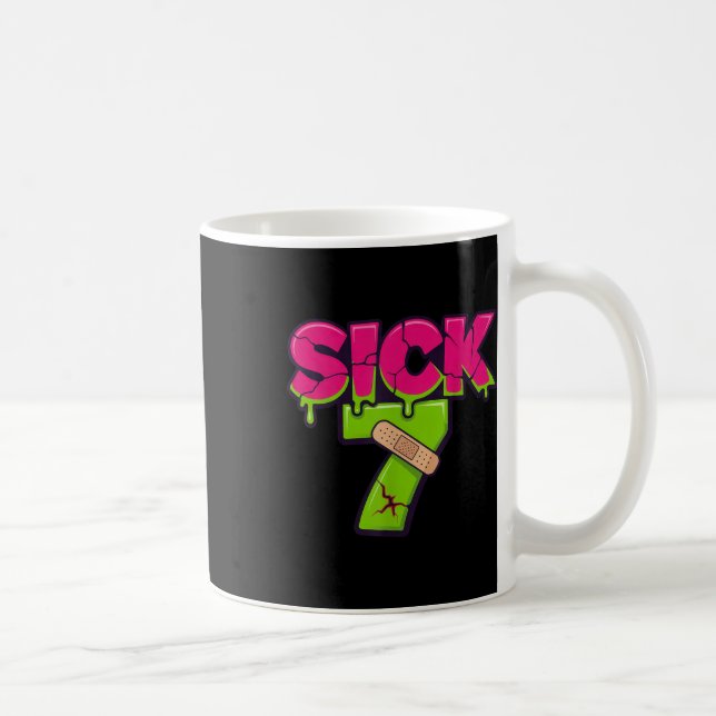 Caneca De Café Sick Seven Meme Tee Six Seven Fun Wordplay Drip  (Direita)
