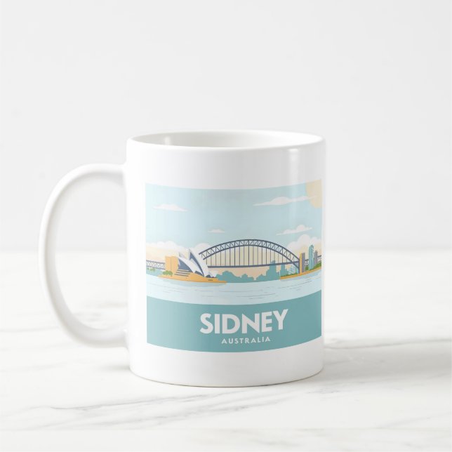 Caneca De Café Sidney Austrália Opera House Pastel Viagem (Esquerda)