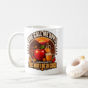 Caneca De Café Sidra de Maçã Ela Me Chama de Maçã Do Jeito Que Eu