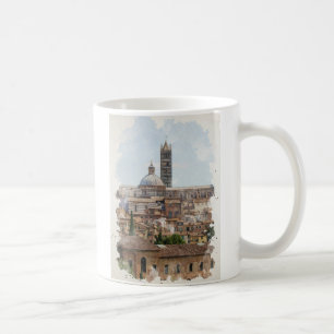 Caneca De Café Siena Itália Watercolor Art