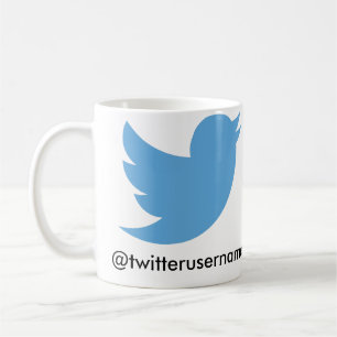 Caneca De Café Siga-me no Twitter (o username customizável)