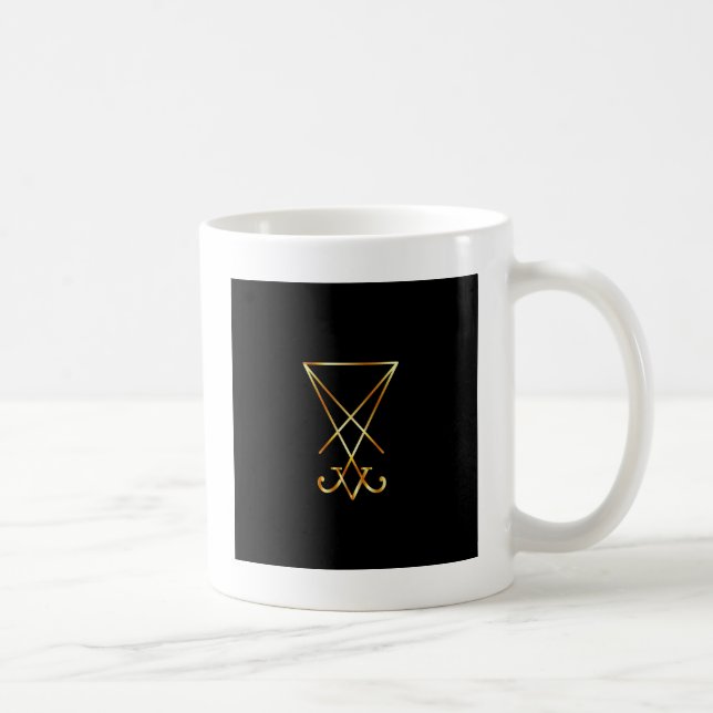 Caneca De Café Sigil do símbolo de Lucifer- A do satanism (Direita)