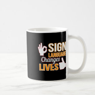 Caneca De Café Sign Language Changes Livres ASL Interpreter Deaf