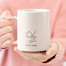 Caneca De Café Signature Monograma Moderno Elegante Clássico