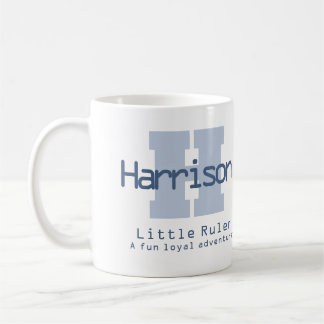 Caneca De Café Significado do nome Harrison monograma H azul