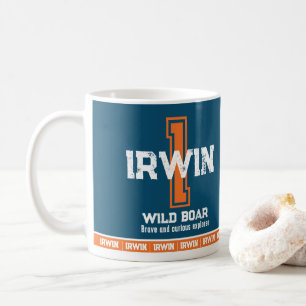 Caneca De Café Significado do nome Irwin monograma esportivo lara