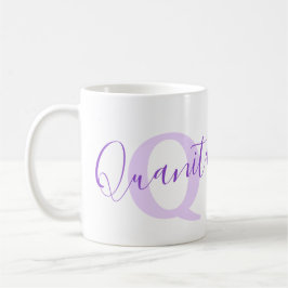 Caneca De Café Significado do nome Quanita monograma Z roxo
