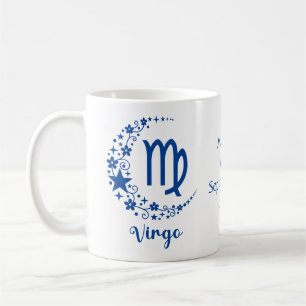 Caneca De Café Signo do Zodíaco Virgem Astrologia Aniversário Azu
