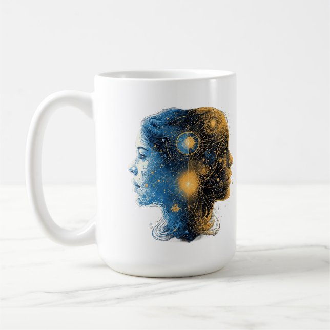 Caneca De Café Signo Zodiacal de Gêmeos (Esquerda)