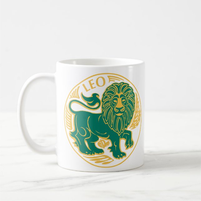 Caneca De Café Signo Zodiacal de Leão (Esquerda)