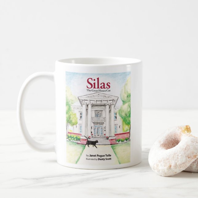 Caneca De Café Silas, o Gato da Casa Excelente (Com Donut)