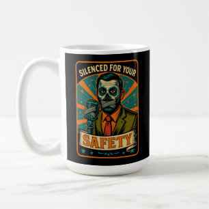 Caneca De Café Silenciado pelo seu protesto de segurança sem voz
