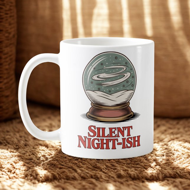 Caneca De Café Silent Night-ish | Christmas Chaos with Calm Vibes (Criador carregado)