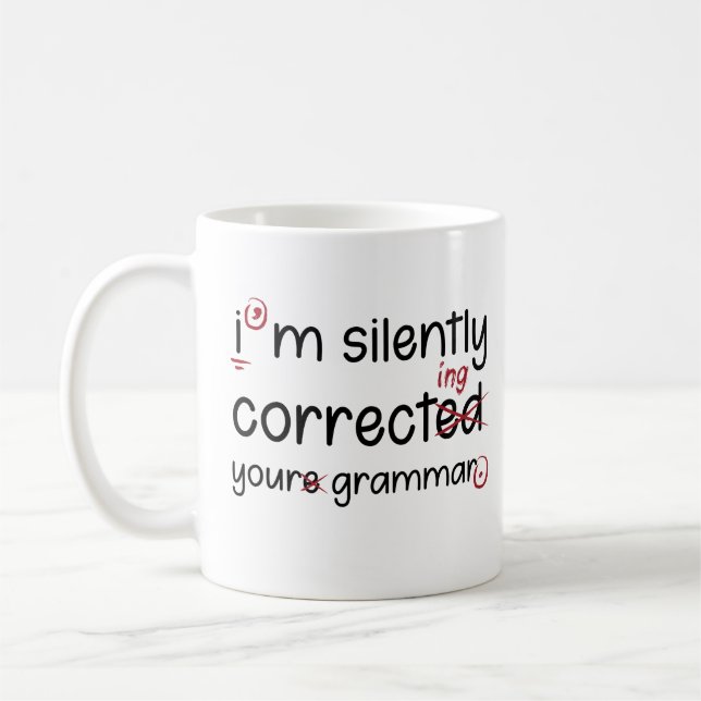 Caneca De Café Silently Correcting Grammar (Esquerda)