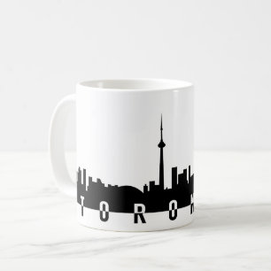 Caneca De Café silhoue do preto do símbolo da cidade de Canadá 