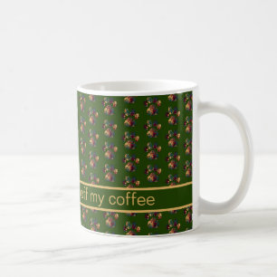 Caneca De Café Silhouette de Ação de Graças Verde