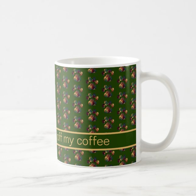 Caneca De Café Silhouette de Ação de Graças Verde (Direita)