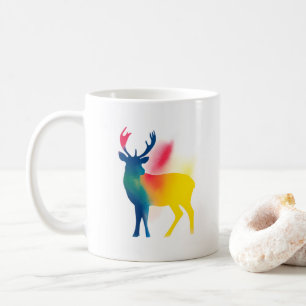 Caneca De Café Silhouette de veado de pulverização minimalista