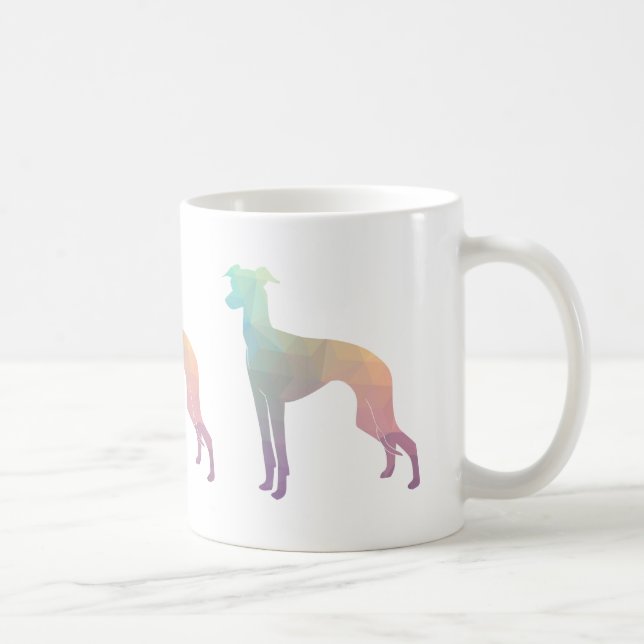 Caneca De Café Silhouette do padrão geo-geo italiano Greyhound -  (Direita)