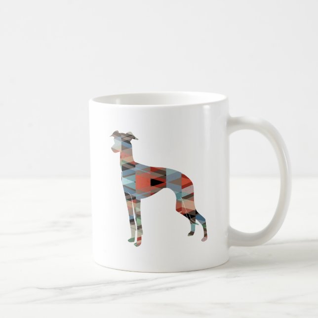 Caneca De Café Silhouette do padrão geo-geo italiano Greyhound -  (Direita)