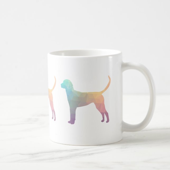 Caneca De Café Silhouette Geométrico de Foxhound Inglês (Direita)