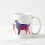 Caneca De Café Silhouette Geométrico do Retriever de ouros<br><div class="desc">design de Retriever do ouro cheio de um padrão geométrico roxo colorido. Esta silhueta lateral também pode representar: Retriever revestido com revestimento plano, Retriever Ouro, Ouro, Nova Escócia Duck Tolling, Retriever, Akbash, Hovawart, Flatcoat, Flattie, Flattie-Tattie, Flatte, Casaco Plana Ouro, Goldie, Retriever Amarelo, GLP, Longhaired Alemão Ponteiro, Cachorro Holandês, Cachorro de...</div>