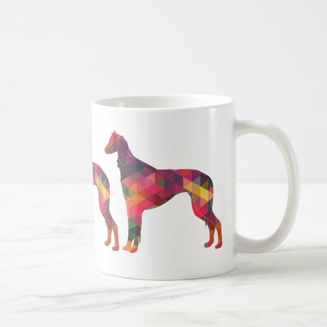Caneca De Café Silhouette Geométrico Saluki (Direita)