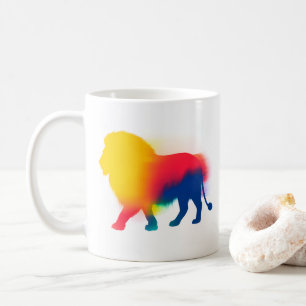 Caneca De Café Silhouette Lion de pintura de pulverização minimal
