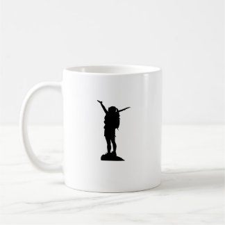 Caneca De Café Silhouette, menina das montanhas subindo