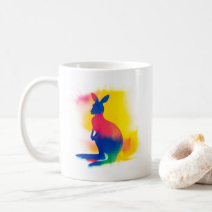 Caneca De Café Silhouette Minimalista Paint Kangaroo