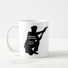 Caneca De Café Silhouette Personated Patrolman