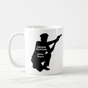 Caneca De Café Silhouette Personated Patrolman
