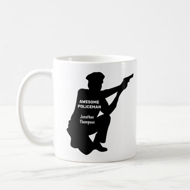 Caneca De Café Silhouette Personated Patrolman (Esquerda)