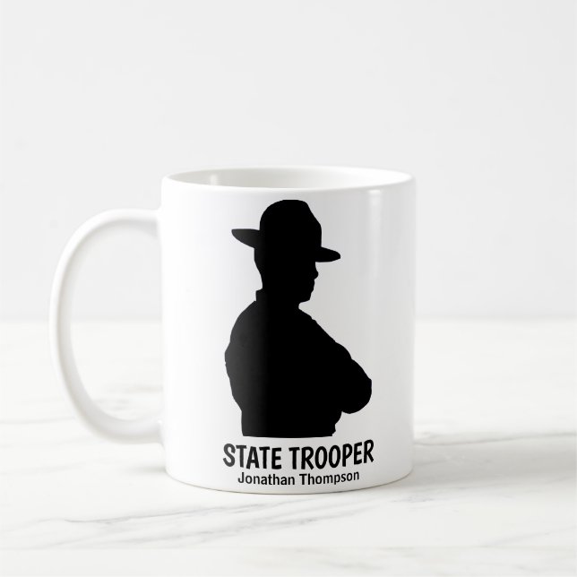 Caneca De Café Silhouette Personated State Trooper Coffee Mug (Esquerda)